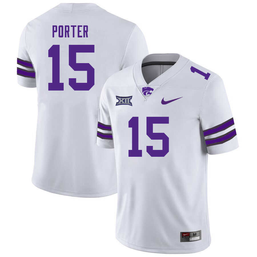 Men-Youth #15 Shane Porter Kansas State Wildcats 2023 College Football Jerseys Stitched-White